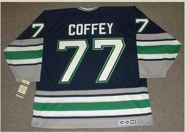 Homens para jovens personalizados Vintage #77 Paul Coffey Hartford Whalers 1996 CCM Hockey Jersey Size S-5xl ou personalizado qualquer nome ou número