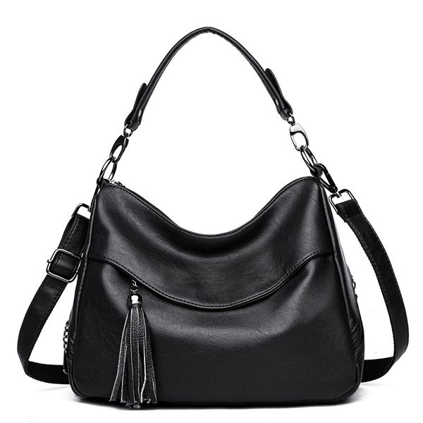 

new sale fashion tassel hobos large bags lady shoulder crossbody bag for women's genuine leather handbags women messenger bags