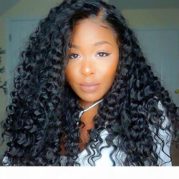 

curly indian remy full lace wig with baby hair glueless virgin hair lace front human hair curly wigs bleached knots, Black;brown