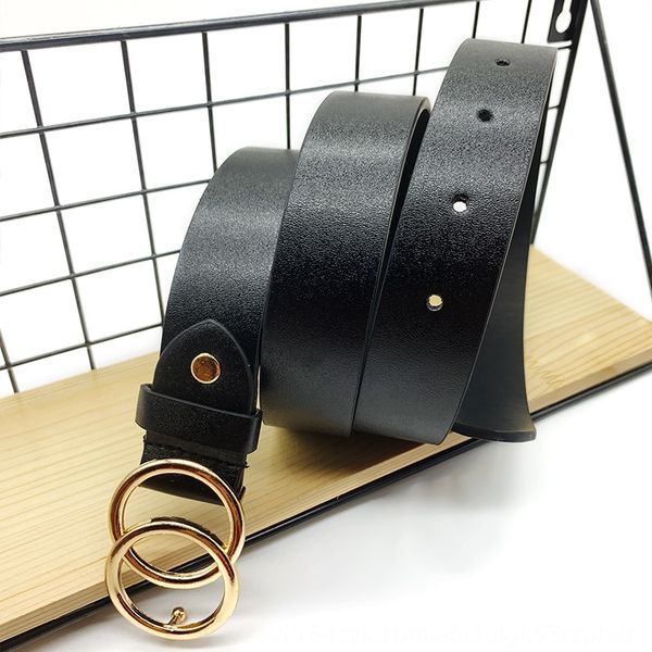 

2020 and clothing jeans round buckle women's student all-match trousers belt clothing decoration girl's jeans belt, Black;brown