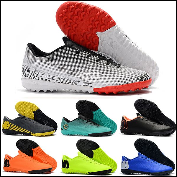 

low ankle womens soccer cleats 100% original mercurial vaporx vii pro ic indoor soccer shoes kids football boots, Black