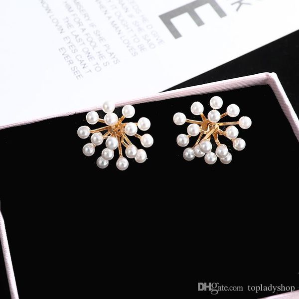 

design sense stud bucky jane pearl earrings female niche new trend cold style exaggerated earrings wholesale, Golden;silver