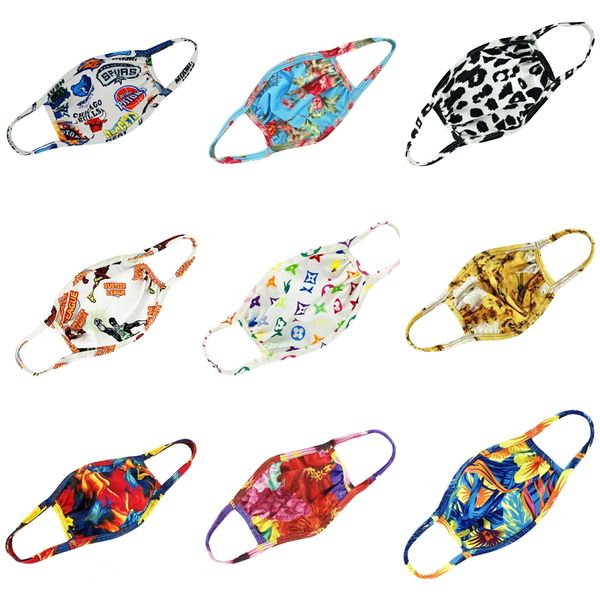 

fashion er 4 layers folding washable designer printed face mask reusable dust mouth particulate protective cotton face mas #139, Black