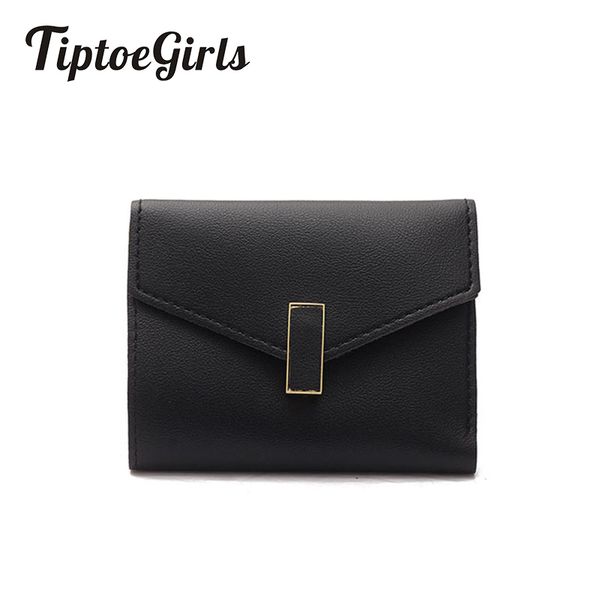 

solid color leather wallet hasp standard short wallet fashion small folding purse pu leather female models purse for cards coins, Red;black