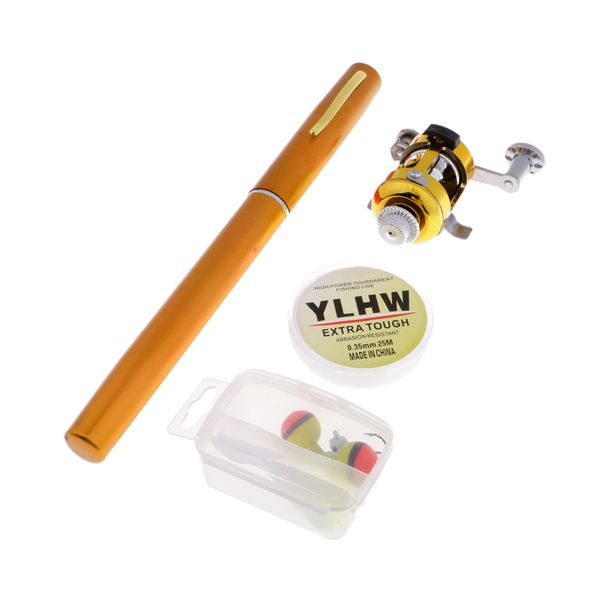 

38inch pocket pen rod set, mini fishing rod and reel combos, portable travel fishing gear in a box