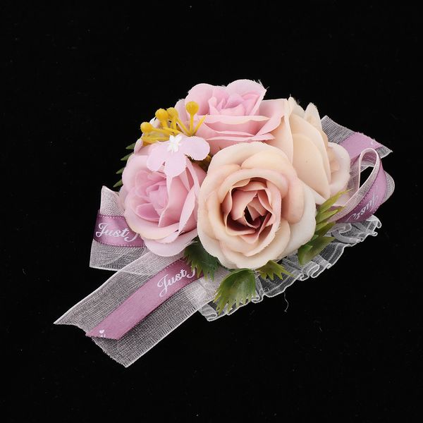 

artificial bride bridesmaid silk wrist corsage wristband wedding hand flowers
