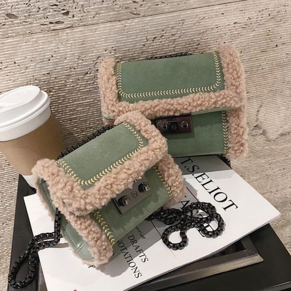

vintage fashion mini crossbody bag 2019 winter new quality pu leather women's designer handbag lock chain shoulder messenger bag
