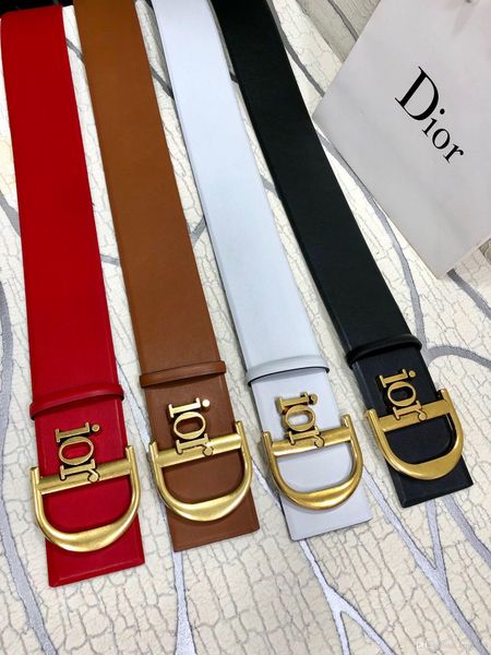

with box) 2020 new fashion 7.0cm ladies business belt luxury smooth buckle ladies leather belt belt ing, Black;brown