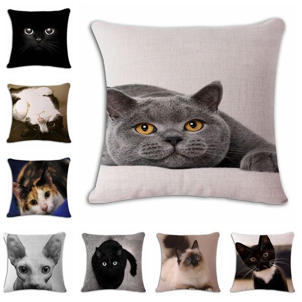 

kitty lovely inbetweening hand cotton flax pillow back cushion
