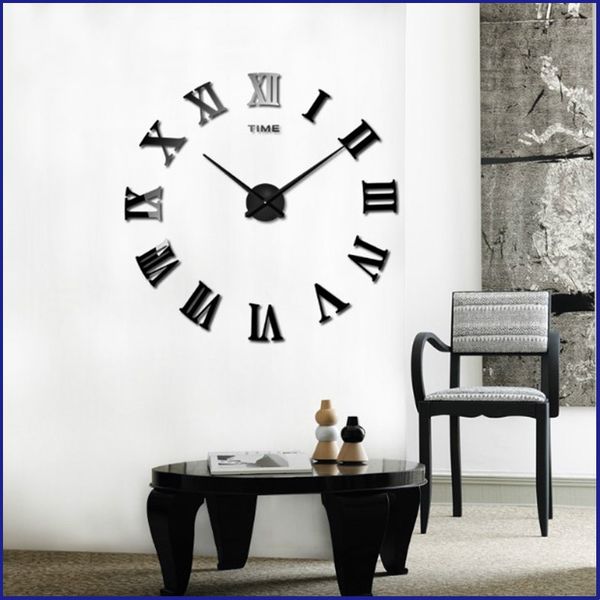 

16 inches 2019 new arrival quartz clocks fashion watches 3d real big promotion home decor large roman mirror wall clock