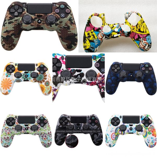 

blidu для ps4 защитный силиконовый чехол для контроллера чехол камуфляж кожи pro для playstation 4 тонкая крышка контроллер захваты джойстик