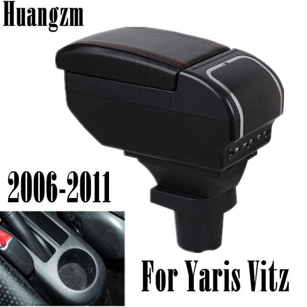 

car arm rest storage box for yaris vitz 2006-2011 hatchback centre console storage box armrest 9 usb 2007 2008 2009 2010