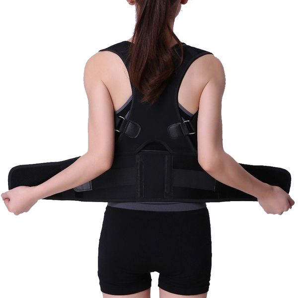 

nuevo hombro postura la columna vertebral corrector proteger postura correcciÃ³n banda jorobadas dolor de espalda corrector de relieve brace, Black;blue