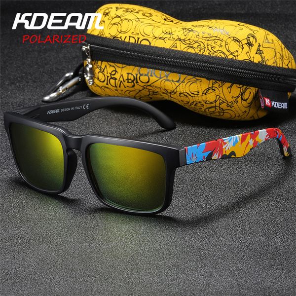 

kdeam mens sunglasses polarized women brand designer square sun glasses mirrored beach oculos de sol for vacation with hard case y200420, White;black
