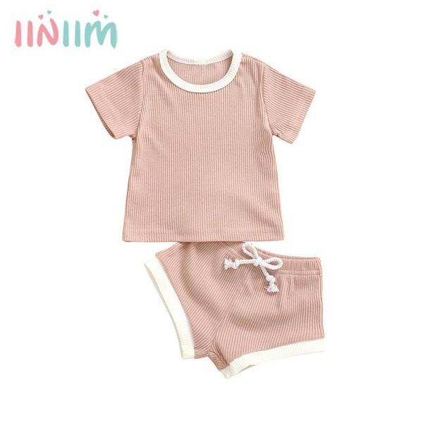 

newborn baby casual clothes set infant suit baby girls summer clothing outfit beachwear short sleeves t-shirt with shorts, White