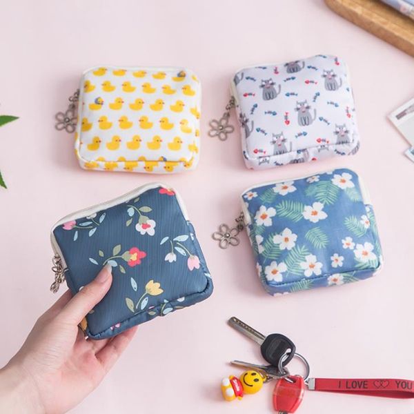 

cute woman sanitary napkins package cloth large capacity zipper hygiene cotton bag aunt towel travel diaper cosemetic bags f3519