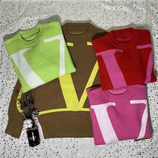 

sweaters new warren's simple sleeves chest big connected jacquard sweater red powder coffee green s  l xl xx, White;black
