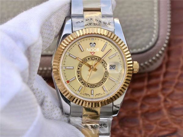 

n-sky super 006 orologio di lusso 9001 movement watches 904l refined steel designer watches 42mm diameter 70 hours continuous operation, Slivery;brown