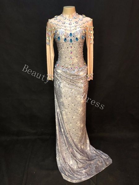 

2 style crystals bodysuit bar evening party performance stretch rhinestone costume female singer dancer leotard stage wear, Black;red