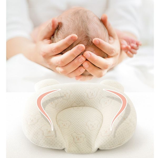 

breathable stereotypes anti-headrest baby protective pillow 100% cotton latex pillow newborn 0-1 years old head shaped pillow