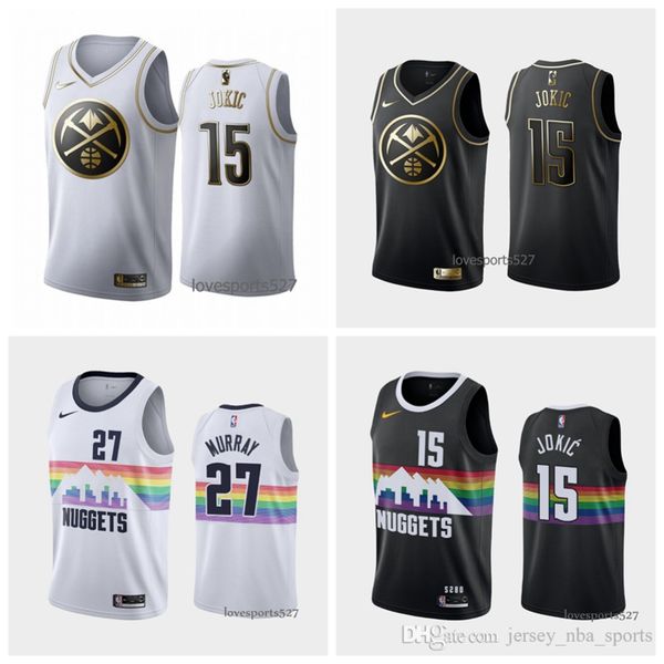

men s new denver nuggets jerseys 15nikola jokic 27 jamal murray 55 dikembe mutombo basketball jerseys 425 04, Black;red