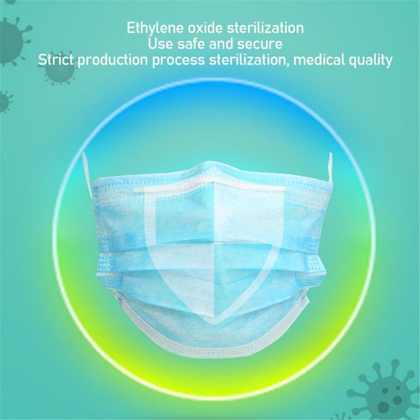 

50-100 pcs blue outdoor mask to protect nose and mouth prevent anti dust bacteria can be purchased in large quantities