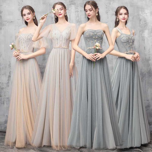 

v-neck evening dress women vestido bridesmaid dress banquet sister group skirt long section thin chinese evening girl, Red