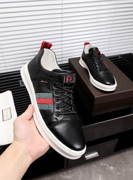 

fast delivery high-end luxury men's casual sports shoes triple fashion design brand platform men's shoes vintage stripes size: 38, Black