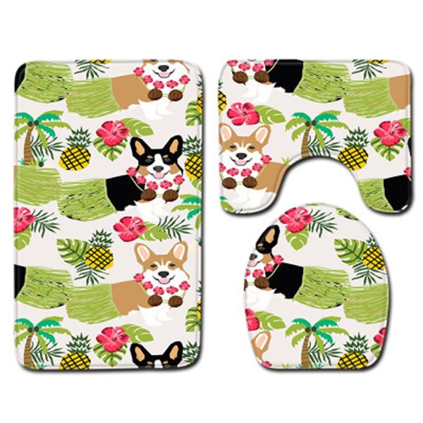 

3d beach turtle bathroom shower bath mat toilet lid cover bathroom carpet rugs home decoration flannel bathroom mat set
