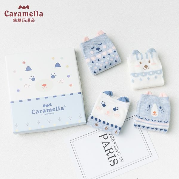 

animal kids caramella носки 4pairs симпатичные дети 3d мультфильм носки для девочек для мальчиков бесшовные мягкий хлопок носки 1-12y подаро, Pink;yellow