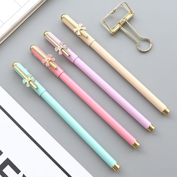 

metallic gel pen cute bow water pen black 0.5mm office student stationery