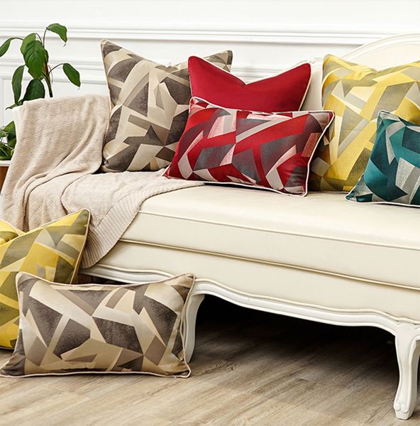 

fashion geometric yellow green red blue pillow/almofadas case,modern seat back cushion cover 45 50, decorative throw pillow case