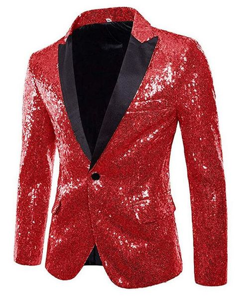 

embellished blazer men jacket lapel shiny sequined glitter men nightclub blazer host wedding party stage singers coat, White;black