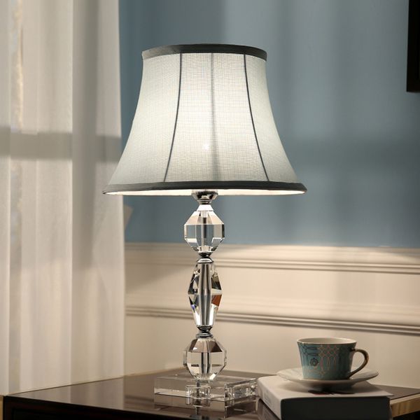 2019 American Crystal Table Lamps Fabric Lampshade Desk Lights