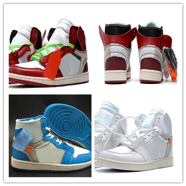 

1 white powder blue basketball shoes for men 10x chicago bred 1s mens off trainers athletic sport sneakers, Black