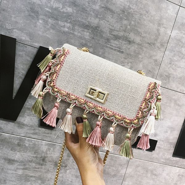 

кисточки мешка соломы женское +2018 нового стиль портативного сумка плеча плечо sling площадь женщина