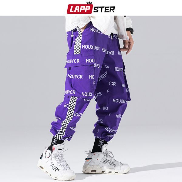 

мужские streetwear печати штанов 2019 комбинезона мужчина hip hop бегуны брюки брюки карман черной повседневная дорожка, Black