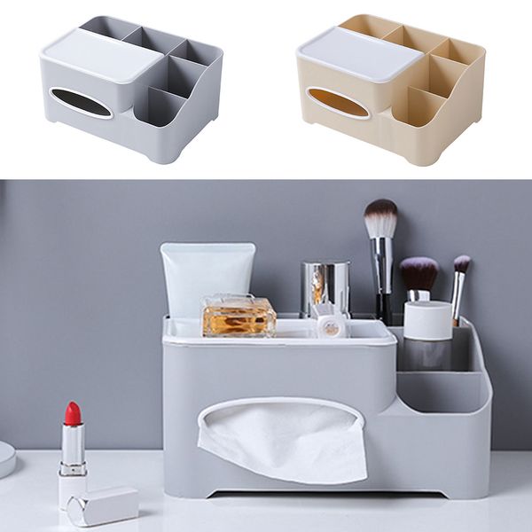 

storage box tissue container desk with compartments plastic vanity organizer for bathroom bedroom
