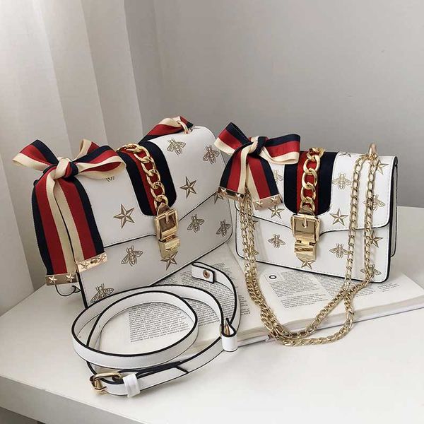 

новый 2019 новый хит цвет небольшой площади сумка женская пчела звезда вышивка сумки плечо перекинул мини-сумка