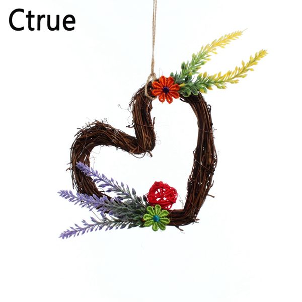 

natural rattan heart stem branch wreath garland door wall hanging marriage new year christmas rustic wedding decoration ornament