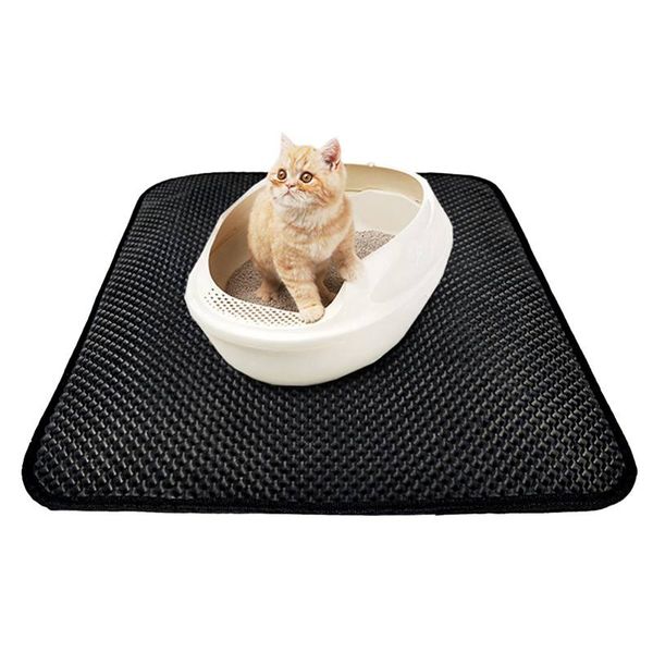 

eva double-layer cat litter trapper mats black gray cat litter mat waterproof bottom layer black bed supplies mats