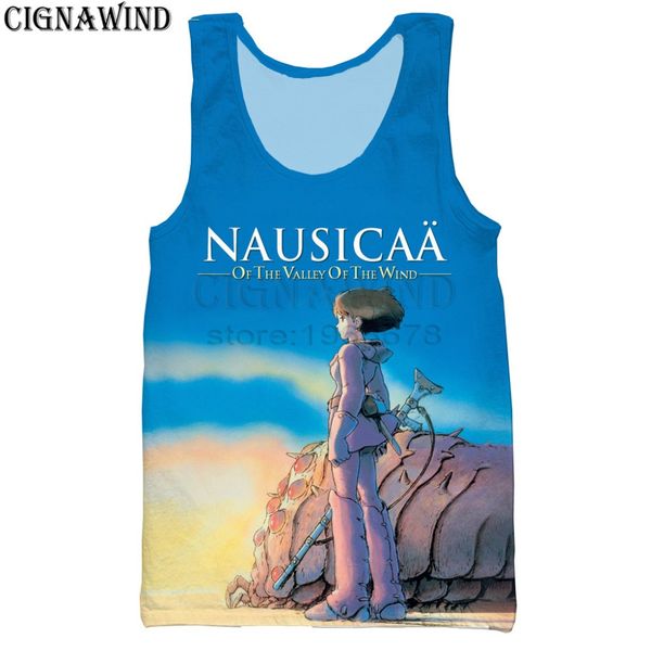 

fashion popular anime nausicaa of the valley of the wind vest men/women 3d print vests harajuku bodybuilding streetwear, White;black