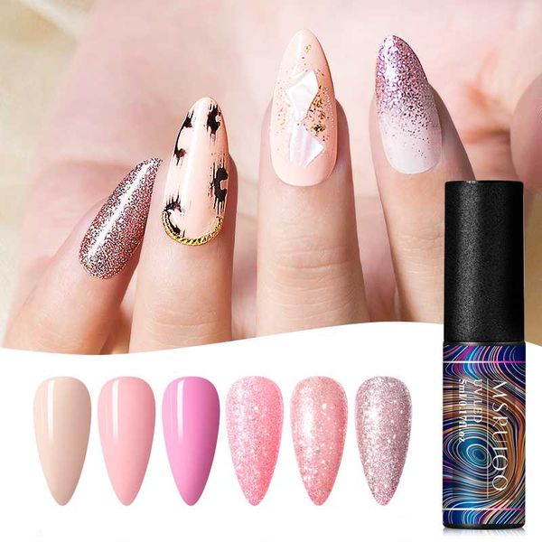 

nail gel msruioo 5ml uv polish rose gold glitter sequins soak off varnish color diy art lacquer, Red;pink