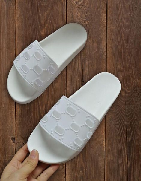

genuine leather man women designer sandal luxury flip flops metal summer slipper large size 35-45 with box 5 colors with box, Black