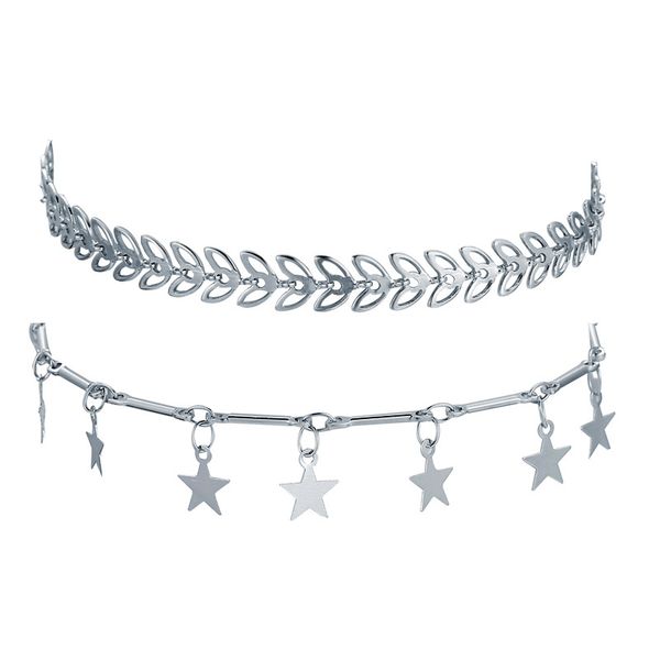 

2pcs / комплект голеностопной цепь звезда подвеска ножного бисер 2020 summer beach foot jewelry мода стиль листьев ножной для женщин босиком, Red;blue