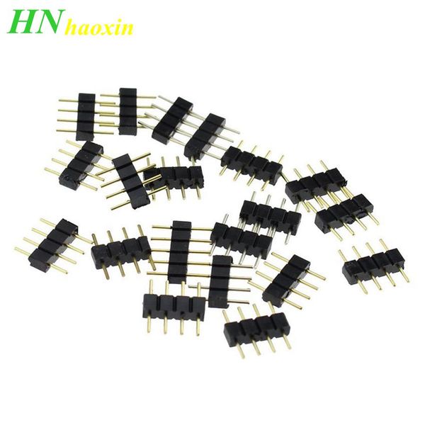 

haoxin 4pin rgb connector, 4 pin needle, male and female type 4pin, suitable to rgb 5050 3528 led strip light led accessories