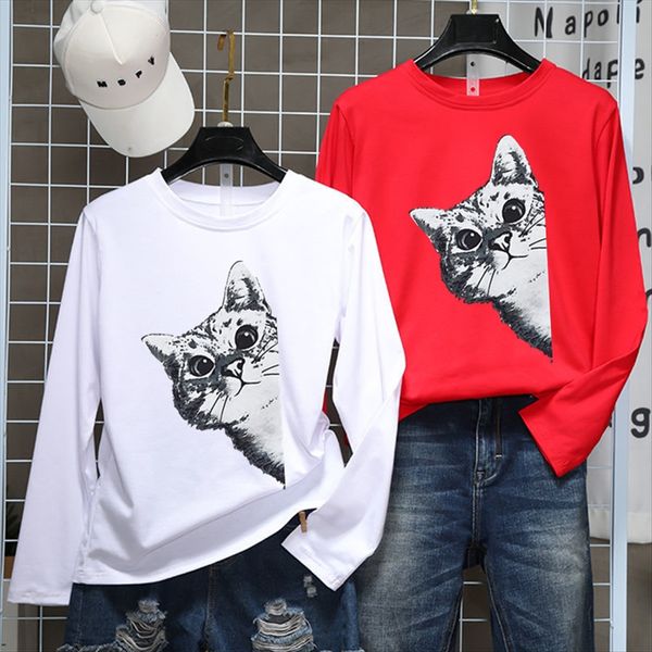 

new summer autumn long-sleeved couple dress couple clothes loose all-match women's super-base shirt 0513#, White