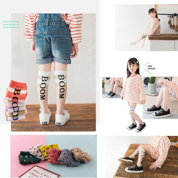 

3 Pairs/lot Kids Socks Children Knee High Sock Girls Boys School Cotton Stockings Unisex Kid sport long socks