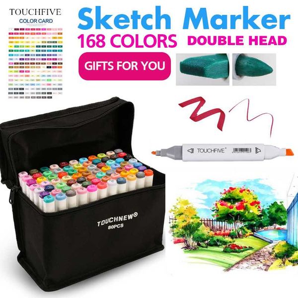 

touchfive painting art marker pen alcohol paint marker pen cartoon sketch double headed art markers set designers