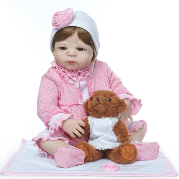 

bebe reborn 56cm lifelike reborn baby doll full vinyl silicone soft real gentle touch doll playmate for kids birthday gift